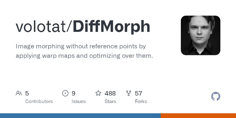 GitHub - volotat/DiffMorph: Image morphing without reference points by applying warp maps and optimizing over them.