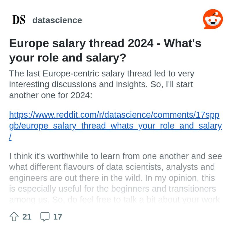 From the datascience community on Reddit