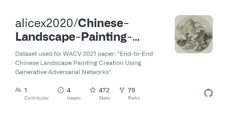 GitHub - alicex2020/Chinese-Landscape-Painting-Dataset: Dataset used for WACV 2021 paper: 