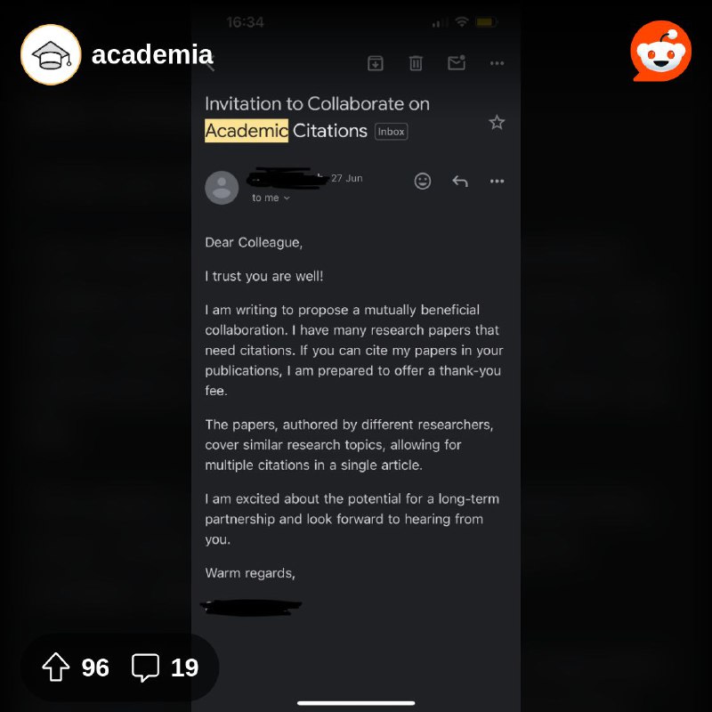 From the academia community on Reddit: I got offered a bribe! This has not happened before.