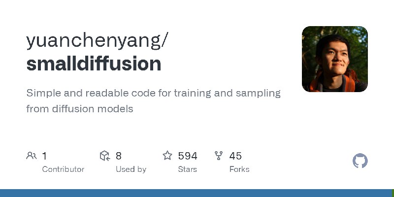 GitHub - yuanchenyang/smalldiffusion: Simple and readable code for training and sampling from diffusion models