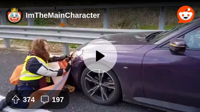 From the ImTheMainCharacter community on Reddit: Blocking the road