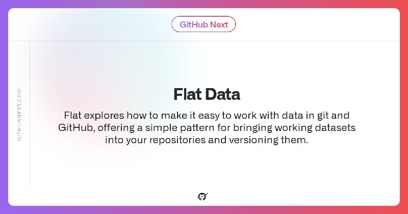 GitHub Next | Flat Data