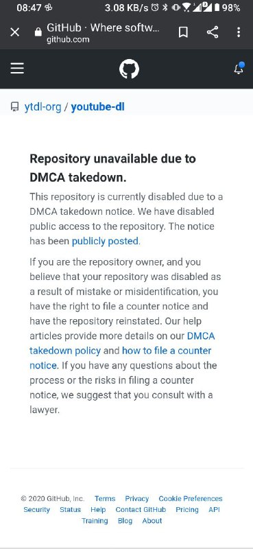 Hmmmm github disabled the YouTube download project